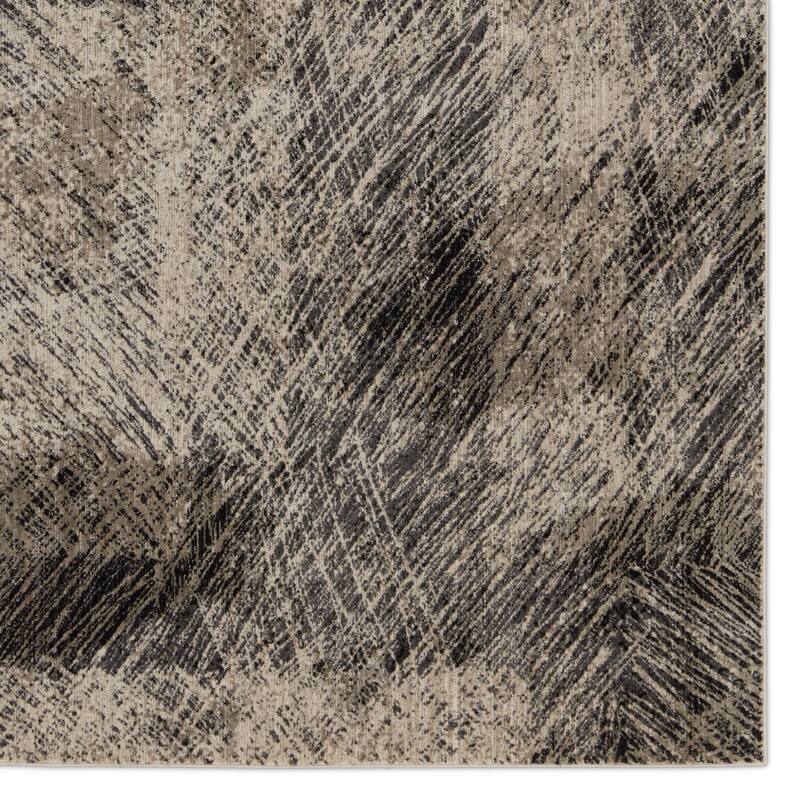 Natanael Abstract Black/ Taupe Area Rug