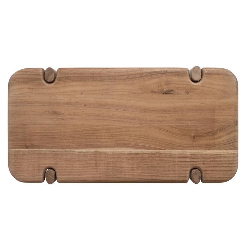 Mango Wood Accent Table with Shelf
