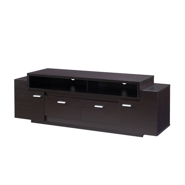 slide 2 of 6, Merc Contemporary Multi-functional Storage TV Console by Furniture of America 60 Inch - Cappuccino