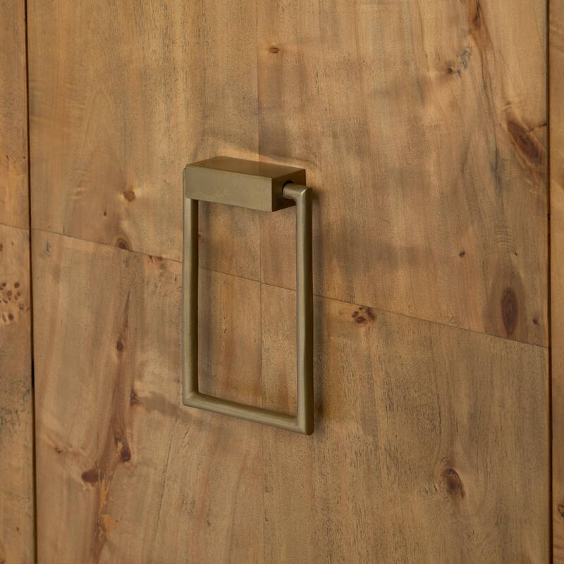 72 in. Brown Solid Wood 4 Door Media Credenza_Sideboard