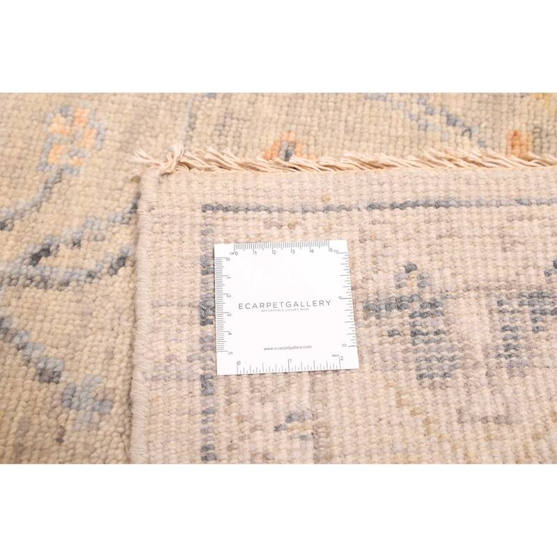 ECARPETGALLERY Hand-knotted Modern Oushak Light Grey Wool Rug - 7'10 x 9'7