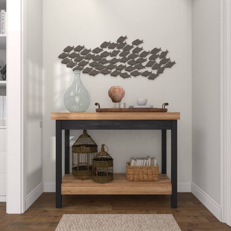 Dark Brown Metal Fish Home Wall Decor