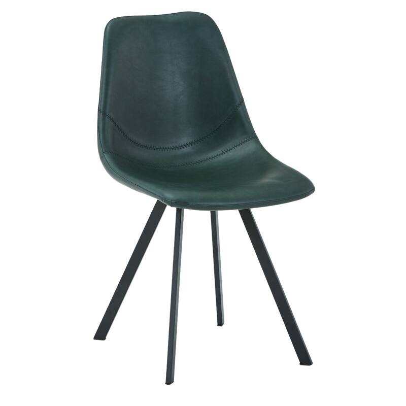 Markley Modern PU Leather Upholstered Ergonomic Mid-Back Accent Chair with Metal Legs for Home Kitchen or Living Room (Set of 4)