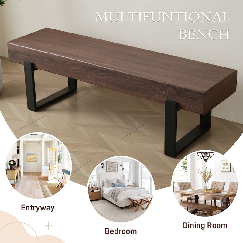 59" Farmhouse Dining Bench for Entryway, Hallway, and Bedroom