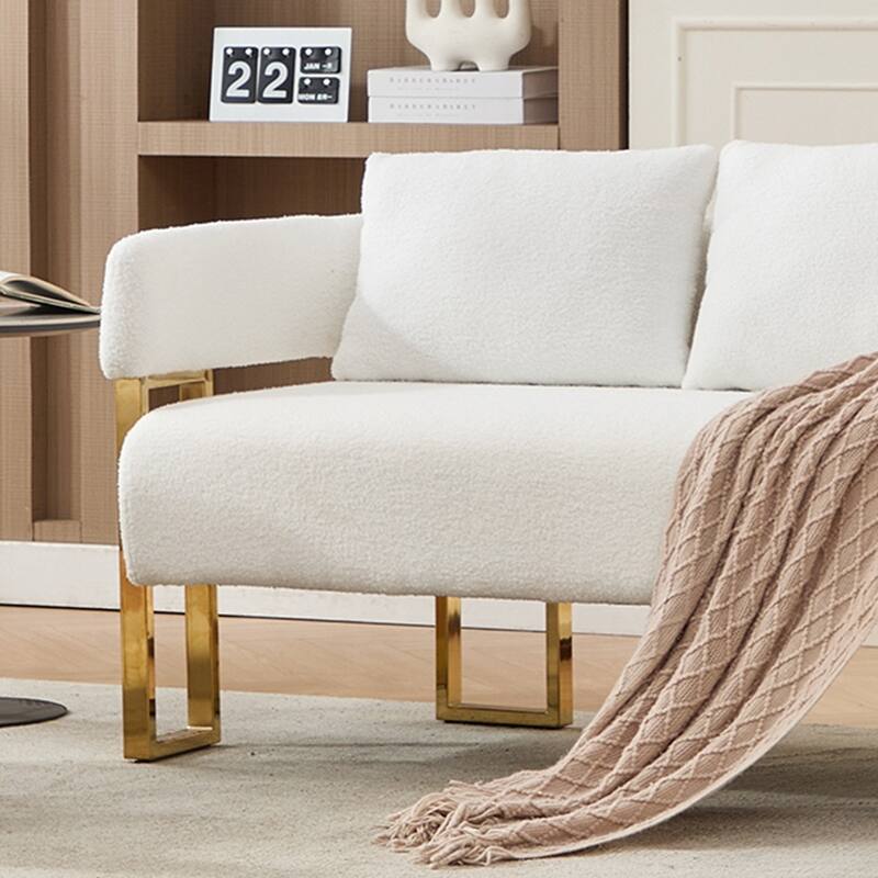 Modern decorative chair, living room side chair with gold metal legs, no wheels, suitable for dressing area