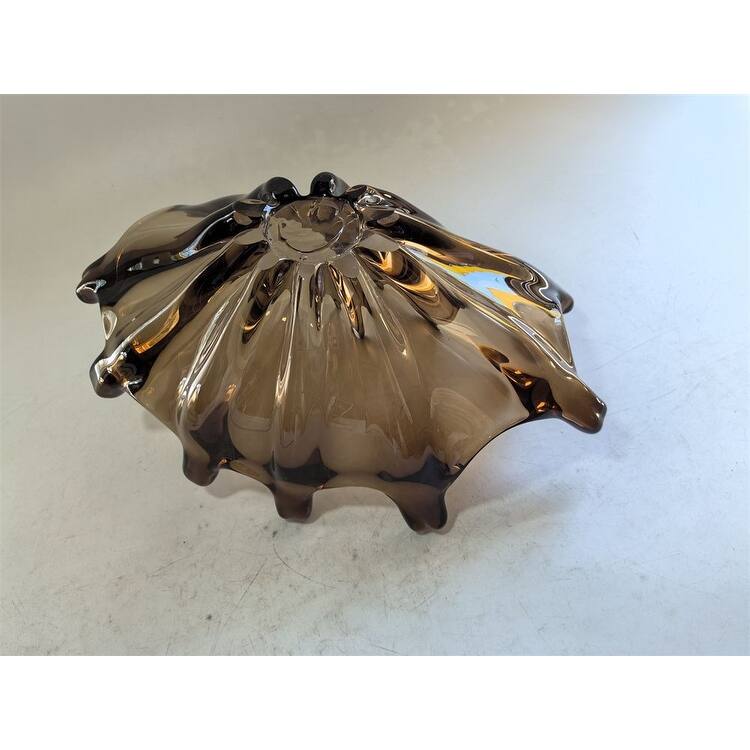 Elegant Sculptural Glass Bowl Centerpiece Decorative Accent 16"x10"