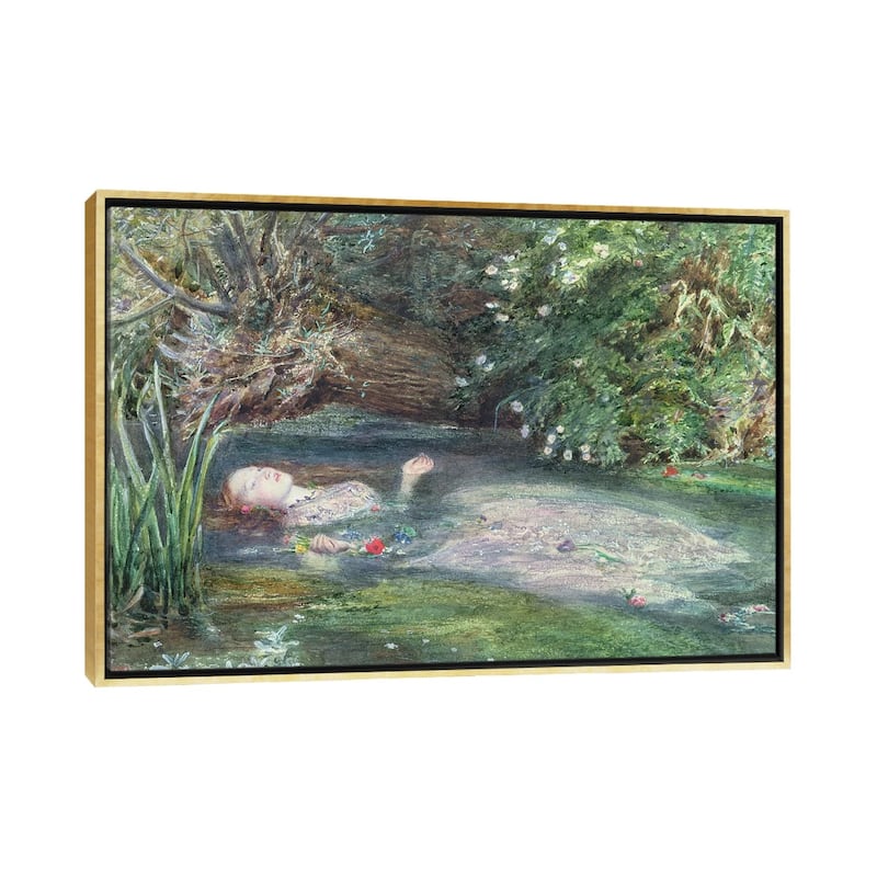 iCanvas "Ophelia" by Sir John Everett Millais Framed Canvas Print - Gold - 18x26