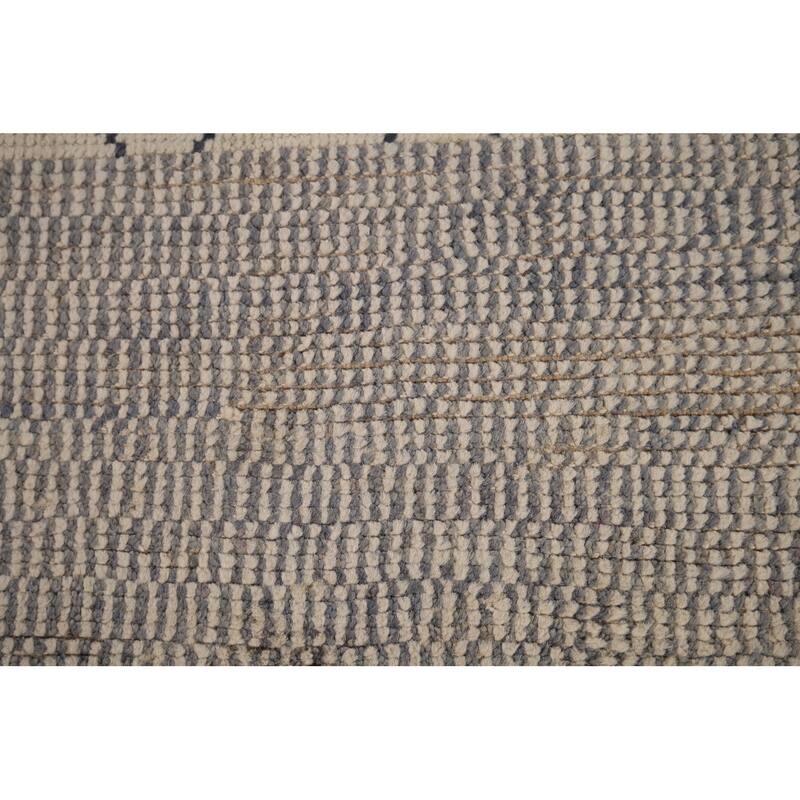 Earth Tone Moroccan Area Rug Handmade Wool Carpet - 6'11"x 10'7"