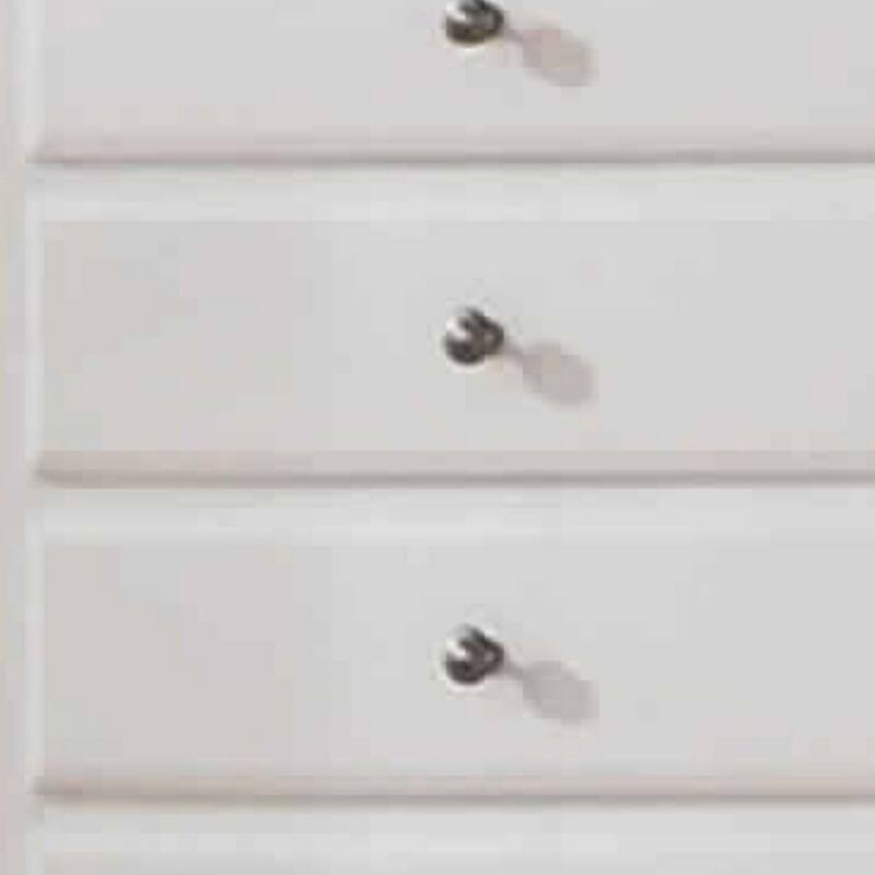 5 Drawer Spacious Wooden Chest White