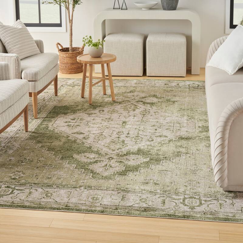 Nourison Astra Machine Washable Distressed Area Rug