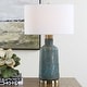preview thumbnail 2 of 3, Uttermost Dauphine Cracked Teal Table Lamp - N/A