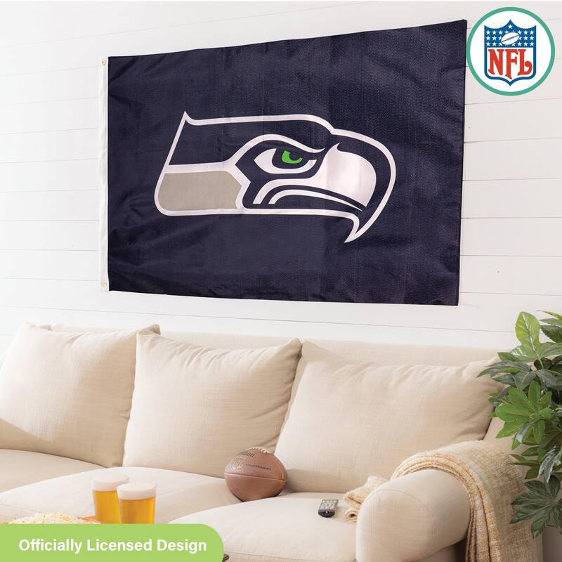 Seattle Seahawks Single Sided Flag w/ 2 Grommets, 3'x5'