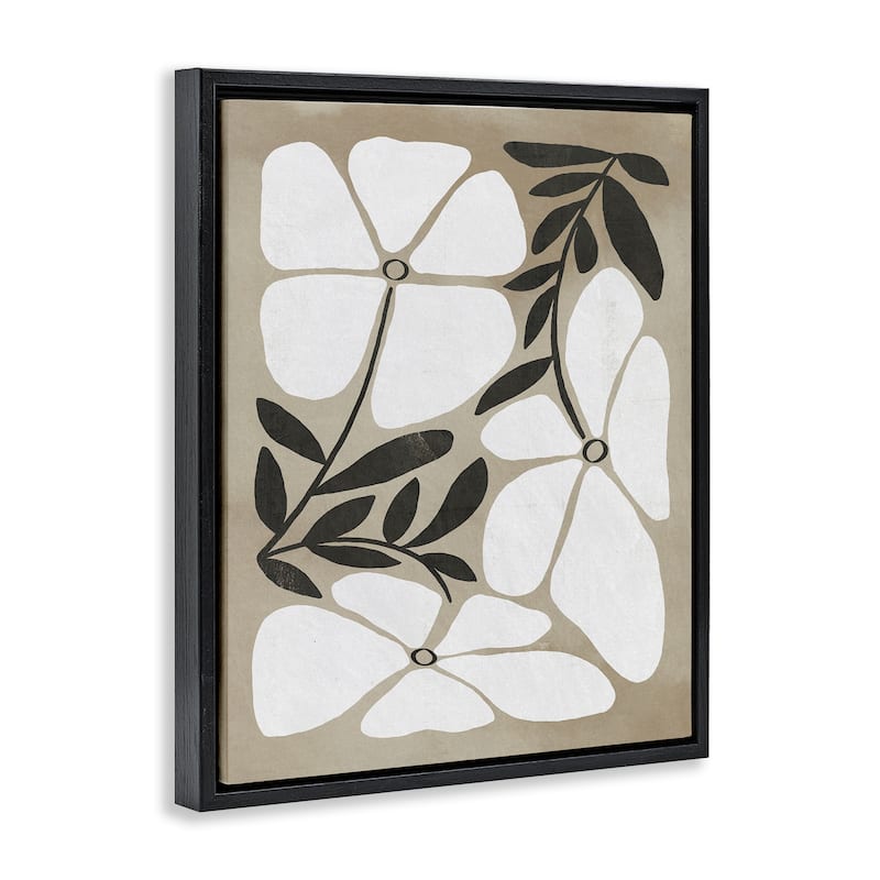 Stupell Boho Flowers Trio Framed Floater Canvas Wall Art Design By Victoria Barnes