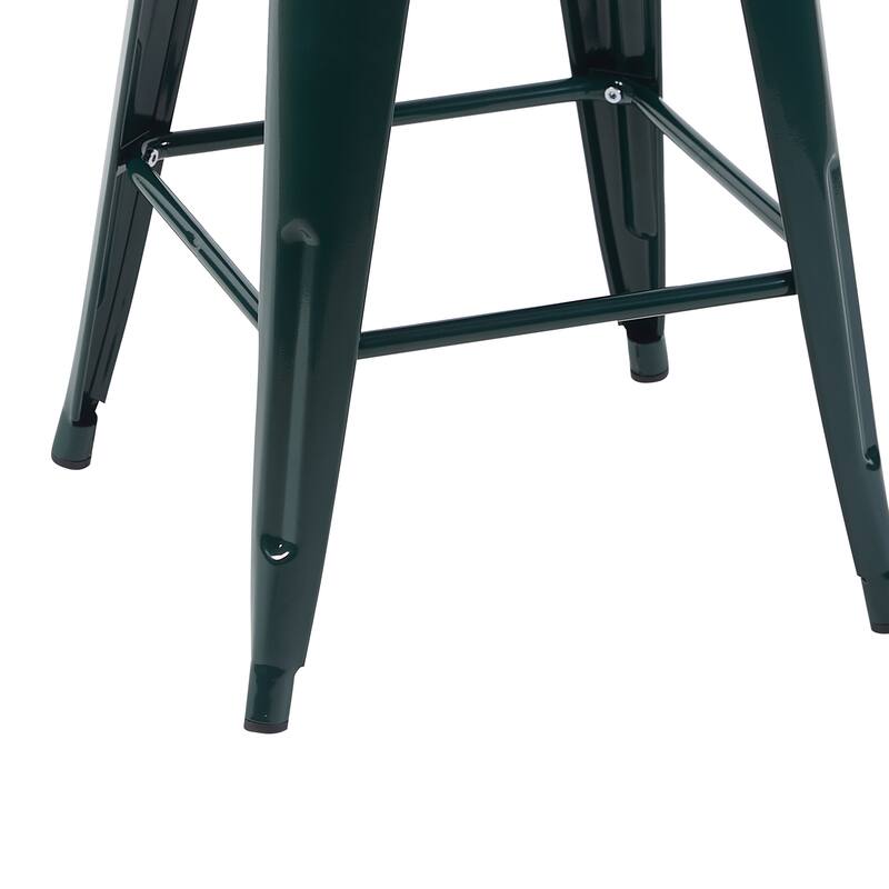 AC Pacific 24 Inch Industrial Stackable Metal Counter Stools Set of 2