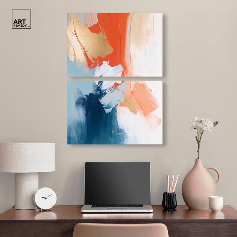 Orange Infusion II Canvas Set of 2 by Art Remedy, Gallery Wrapped