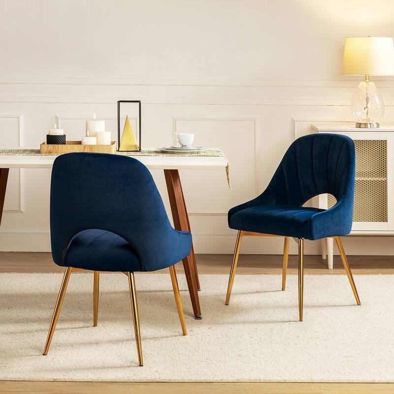 Ignaz Comfortable Modern Upholstered Dining Chair with Hollowed-out Back Set of 2 by HULALA HOME