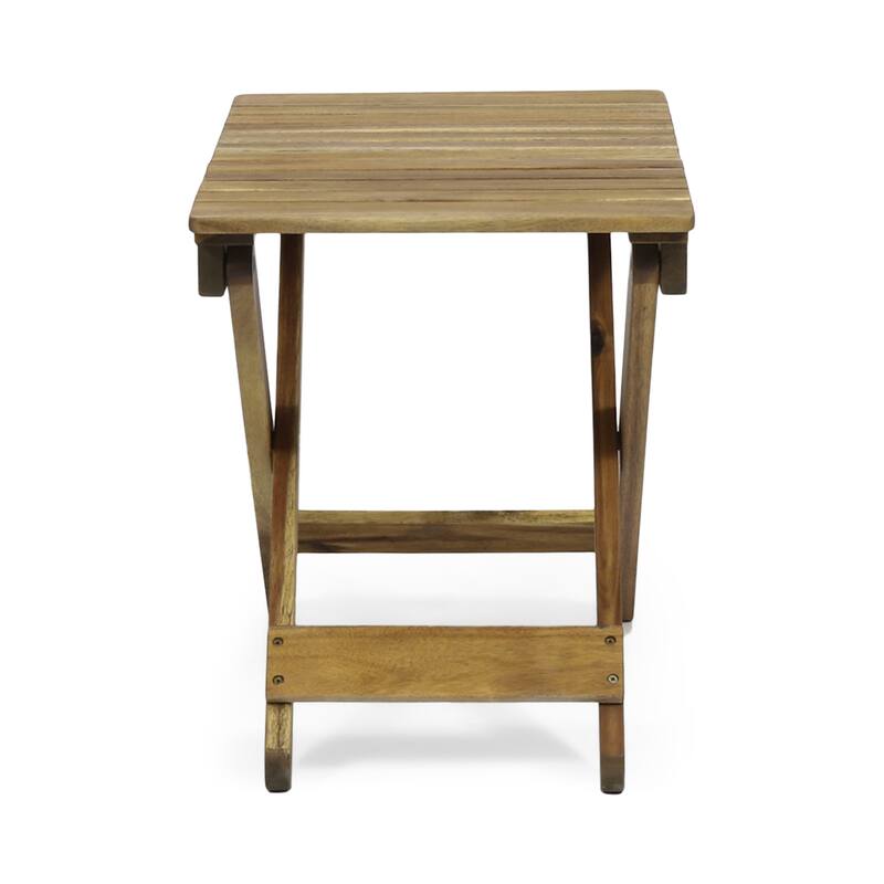 Outdoor Folding Wooden Side Table for Patio,Table Made of Acacia Wood