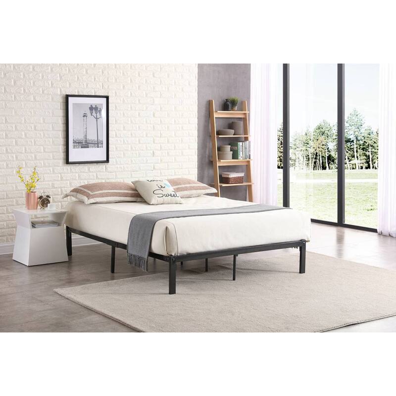 80" Black Rectangular Bed with Support Legs - Queen Size