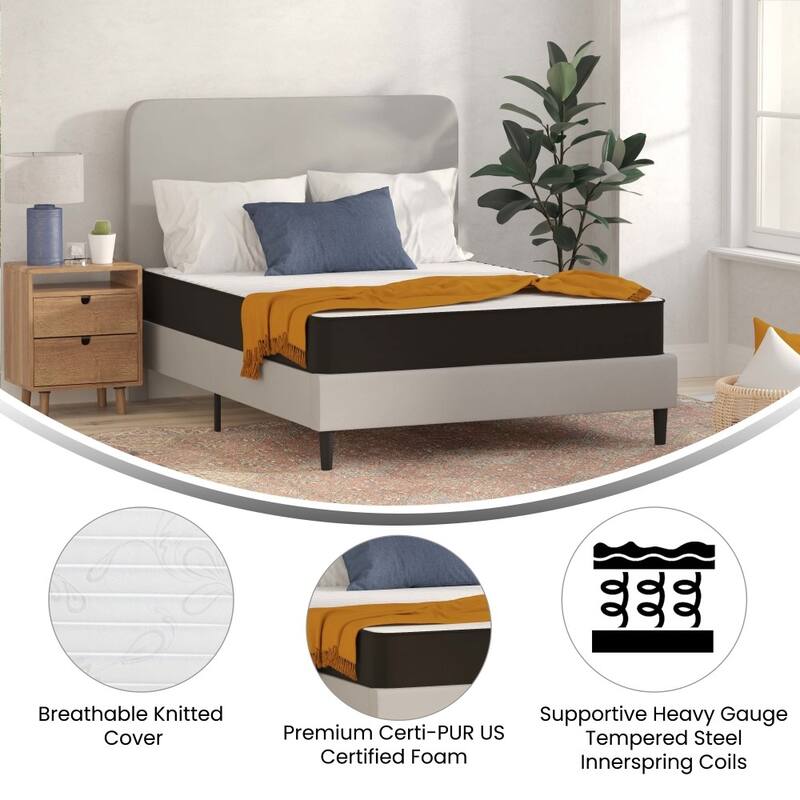 Medium Tight Top Innerspring Hybrid Mattress - Gray