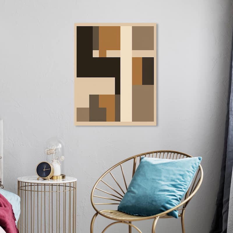 Wynwood Studio Canvas Abstract The Cross Abstract Brown and Modern & Contemporary Wall Art Canvas Print - 20 x 24