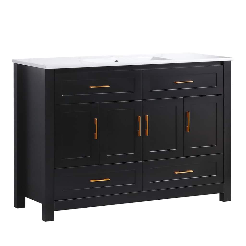 48" Black Bathroom Vanity (excluding the ceramic basin)