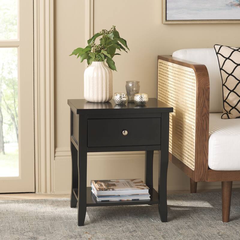 SAFAVIEH Martina Nightstand with Storage Drawer (Fully Assembled) - 18.1" x 15" x 22.2" - 18Wx15Dx22H