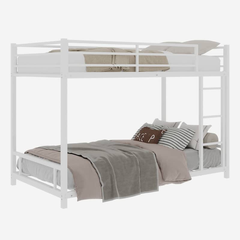 Metal Twin over Twin Bunk Bed/ Heavy-duty Sturdy Metal/ Noise Reduced/ Safety Guardrail/No Box Spring Needed