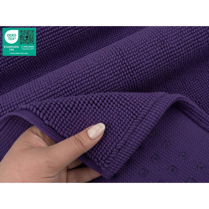 American Soft Linen 100% Cotton Bath Mat Rugs, 20x34 inches Slip Resistant Bottom Base Bath Mats for Bathroom