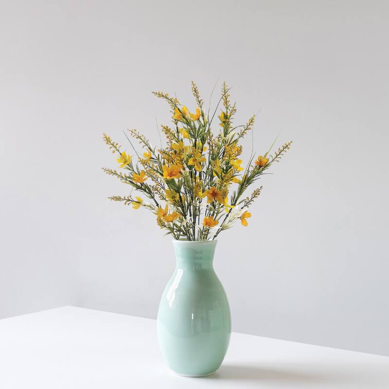 Cosmos and Astilbe Artificial Floral Spray - 22" - Yellow