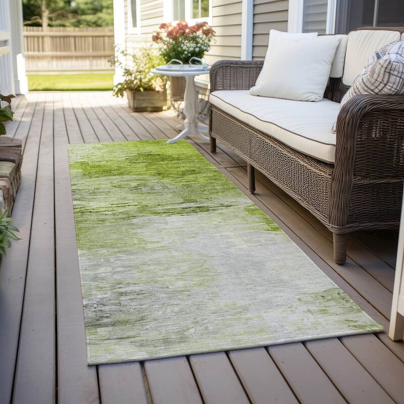 Machine Washable Indoor/ Outdoor Chantille Abstract Ombre Rug