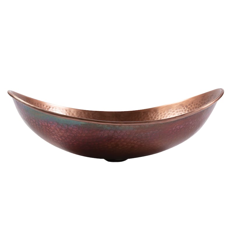 Confucius Copper 19" Boat Vessel Bath Sink with Ashfield Vessel Faucet Kit