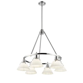 Orwell 6-Light Chandelier in Chrome with Opal Glass - Silver