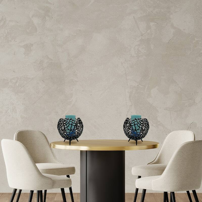 Decorative Handmade Aluminum Round Votive Candle holder Set of 2
