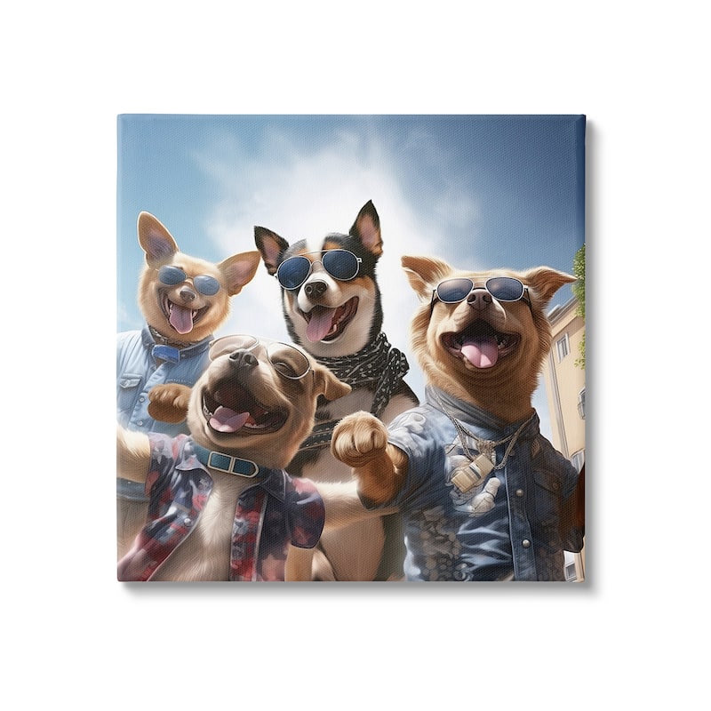 Stupell Trendy Dogs Selfie Canvas Wall Art Design By Jim Baldwin - 24 x 24