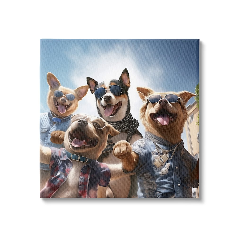 Stupell Trendy Dogs Selfie Canvas Wall Art Design By Jim Baldwin