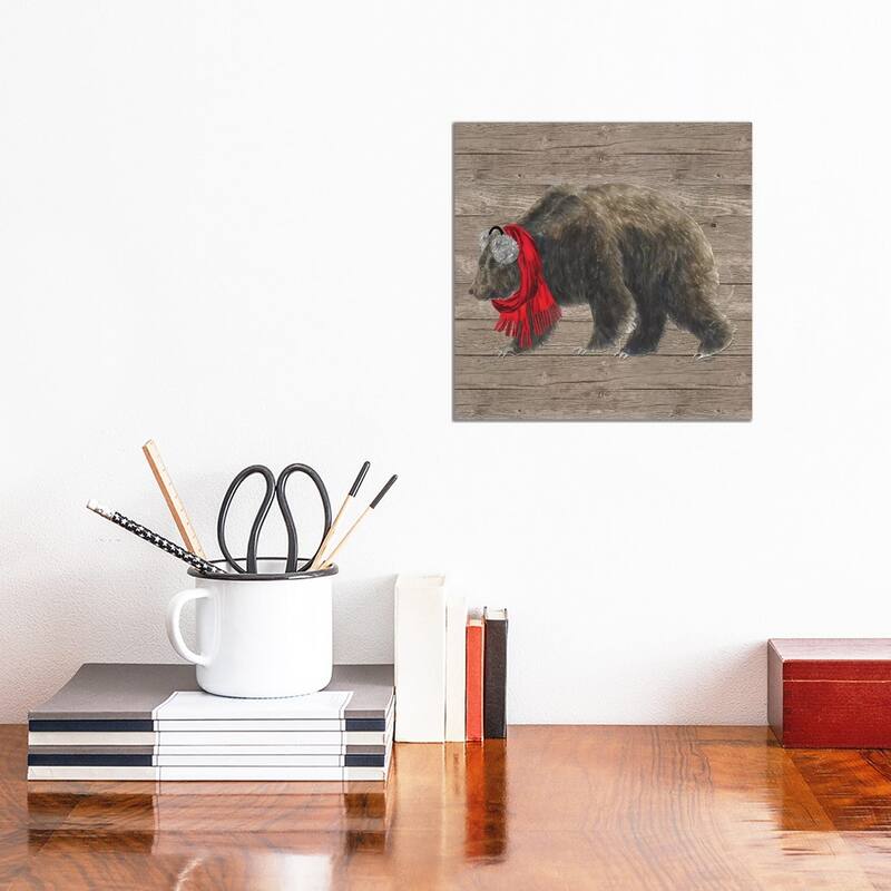 iCanvas "Warm In The Wilderness Bear" by Tara Reed Canvas Print - 12x12x1.5