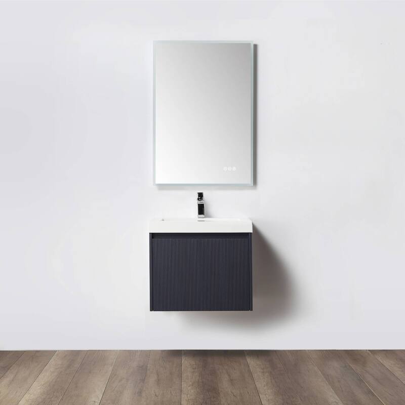 Floating Bathroom Vanity with Sink, Wall Mounted Vanity - 24" - NavyBlue