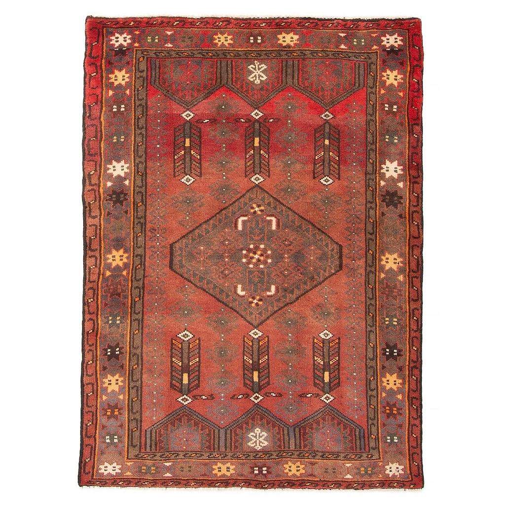 ECARPETGALLERY Hand-knotted Andelz Dark Red Wool Rug - 3' 3" x 4' 7"