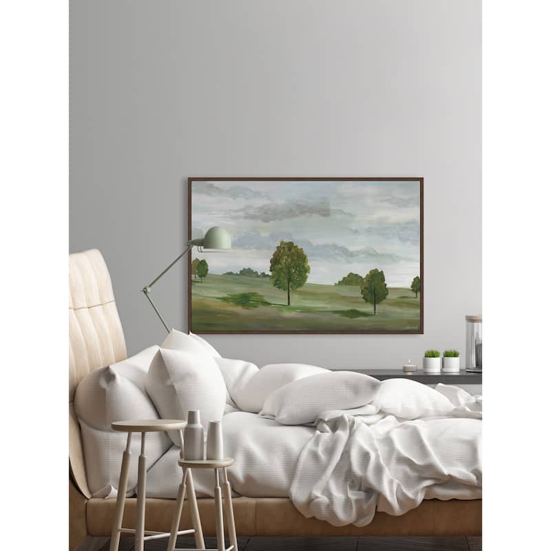 Meadow and Trees Floater Framed Print on Canvas