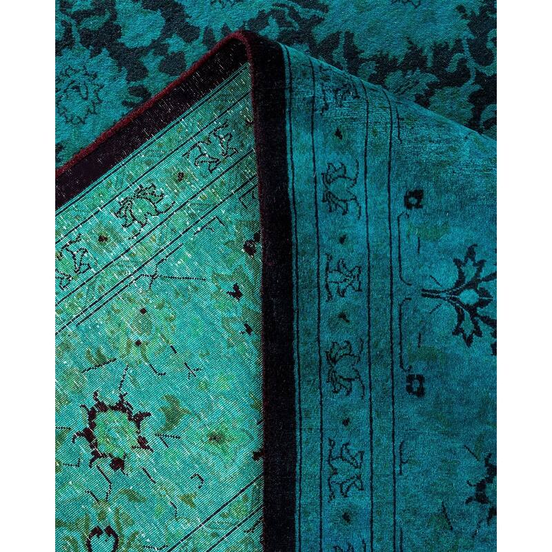 Fine Vibrance, One-of-a-Kind Hand-Knotted Area Rug - Blue, 9' 2" x 12' 1" - 9' 2" x 12' 1"