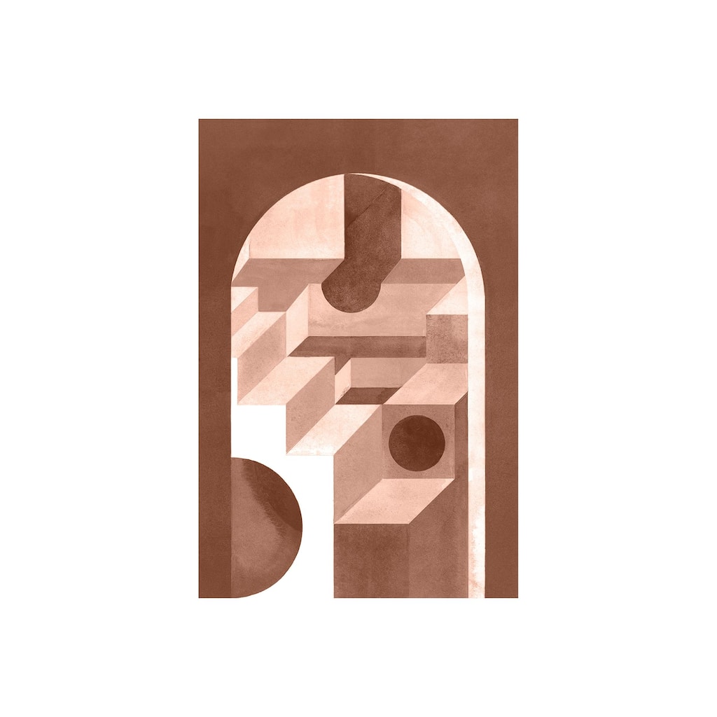 Labyrinth II Burnt Orange (30 x 45) Canvas Art Print