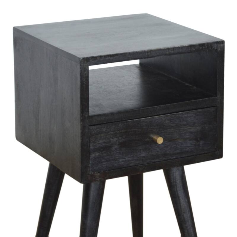 Artisan Furniture Solid Wood Mini Ash Black Nightstand