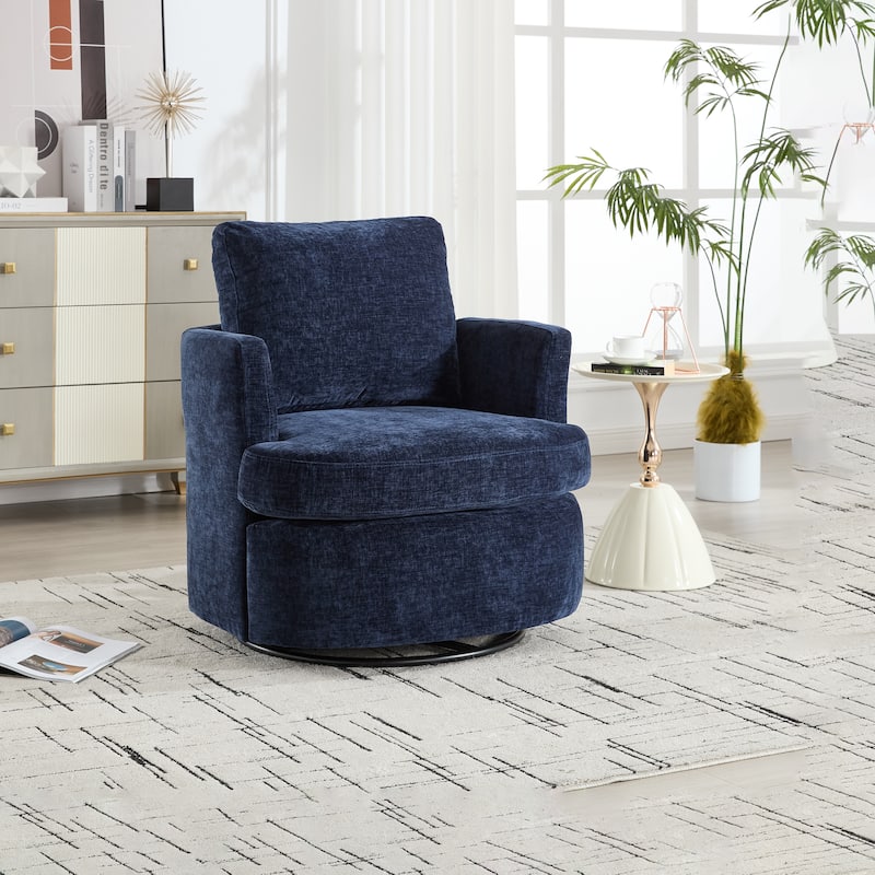 Swivel Chair:Metal 360 Degree Rotating Chassis,Chenille Fabric
