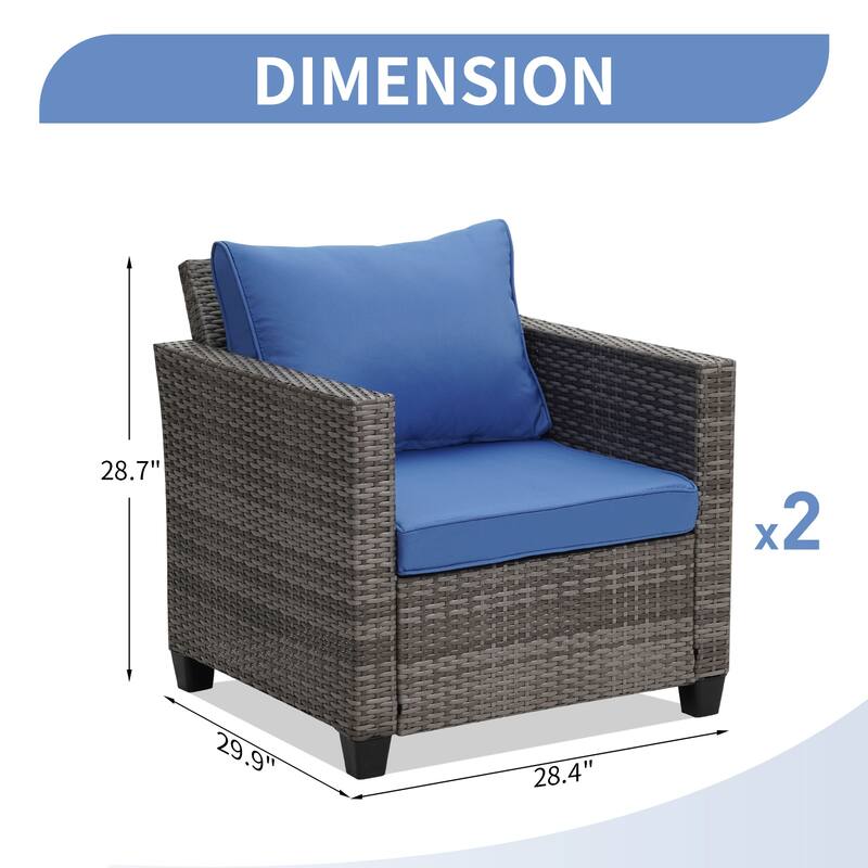 Ainfox Outdoor Patio Sofa Set Sectional Wicker Sofa Patio Furniture Rattan sofa