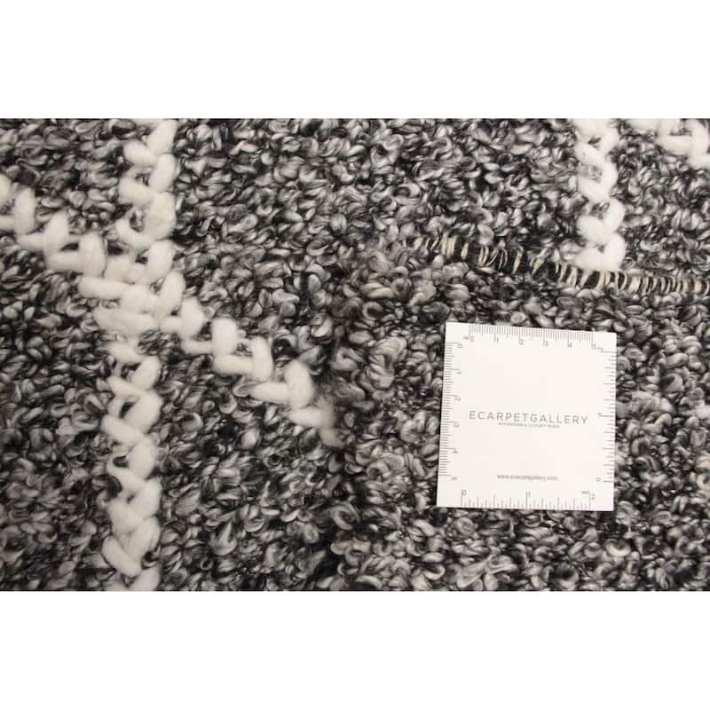 ECARPETGALLERY Braid weave Sienna Black Wool Rug - 4'11 x 8'8