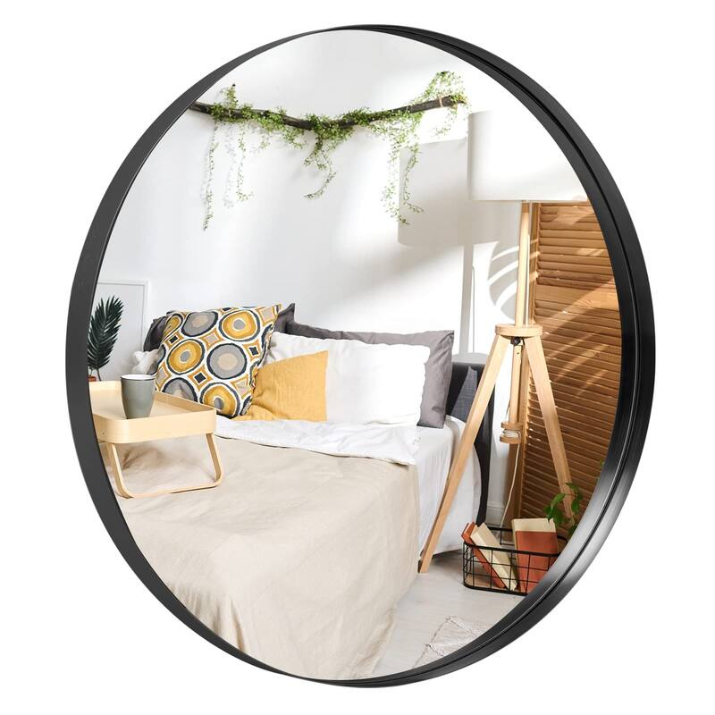 Round Black Frame Bathroom Vanity Mirror