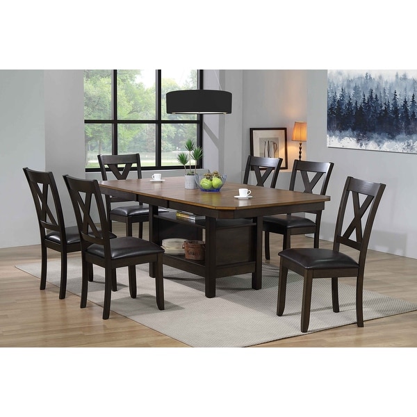 Wooden dining table on sale set with glass top
