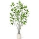 preview thumbnail 9 of 17, 6 FT Artificial Eucalyptus Tree with Round Leaves,Realistic Fake Indoor Outdoor Plant in White Pot White - 5ft