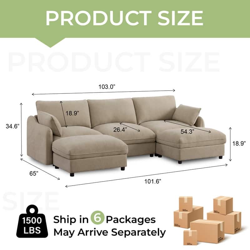 Spruce & Spring Oversized Cloud Modular Sectional Couches for Living Room