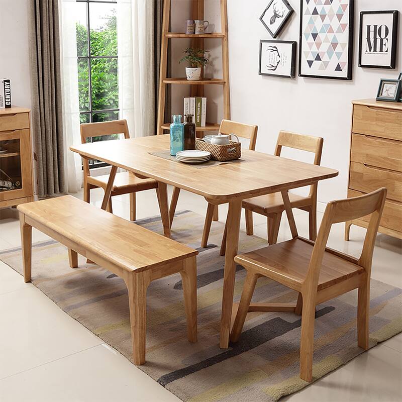 Solid Wood Dining Bench Entryway Bench Farmhouse Kitchen Table Bench